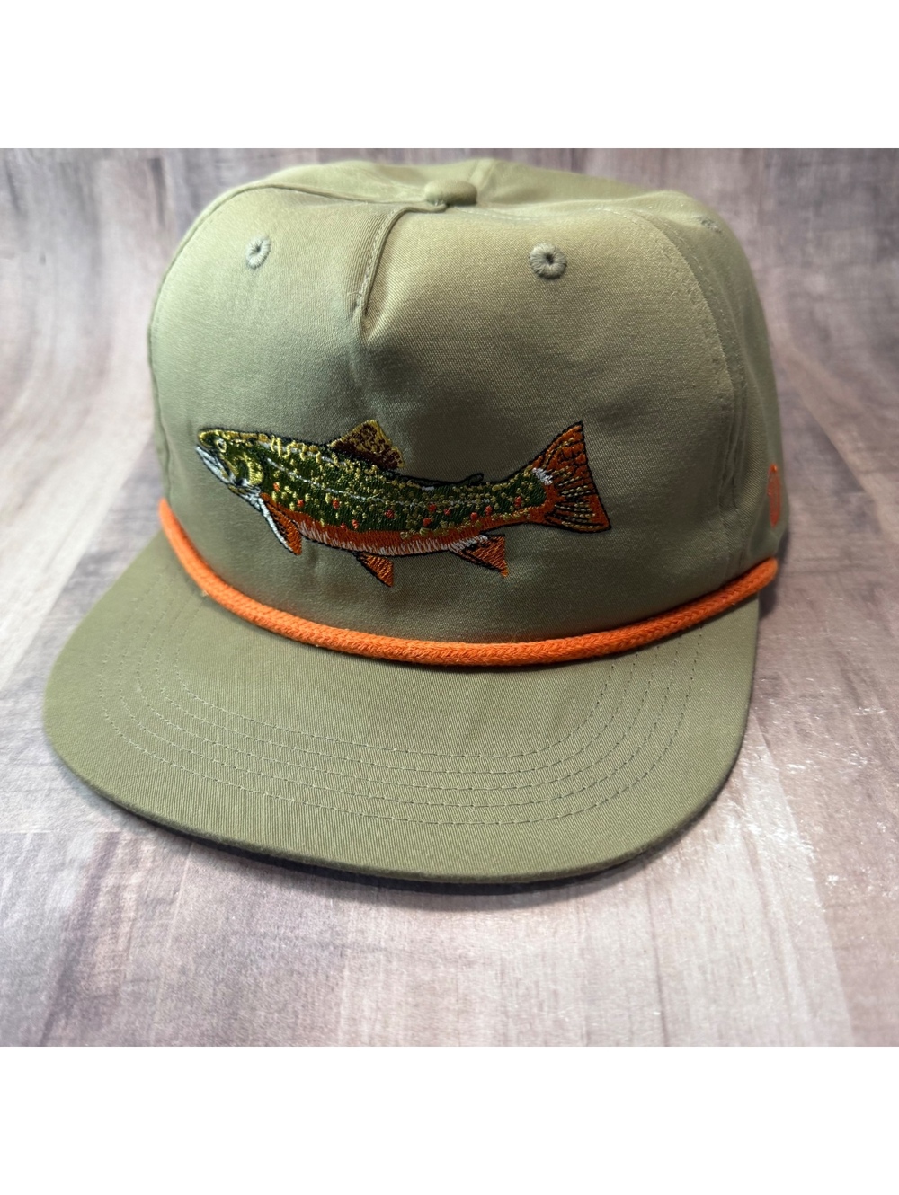 Duck Camp Brook Trout Hat Sagebrush Tan Orange Snapback Rope Cap